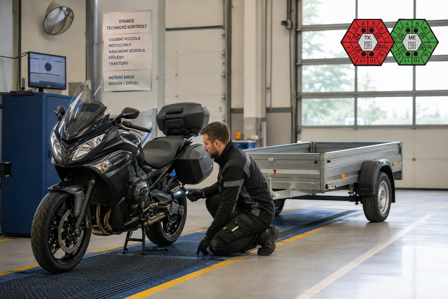 Kontroly motocyklů a přívěsů