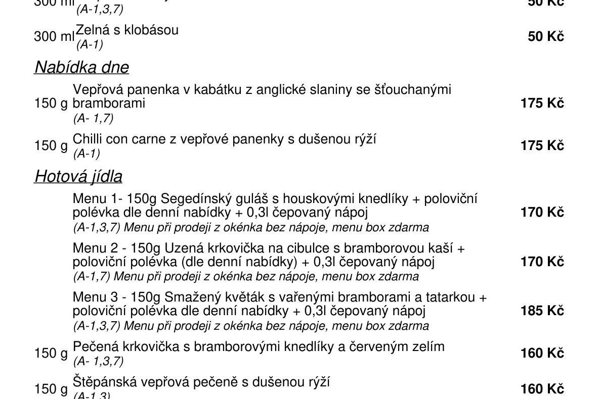 Jídelní nabídka  24.9. 2026