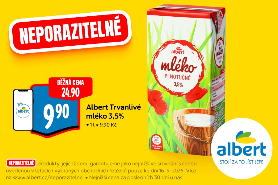 Albert Trvanlivé mléko 3,5%