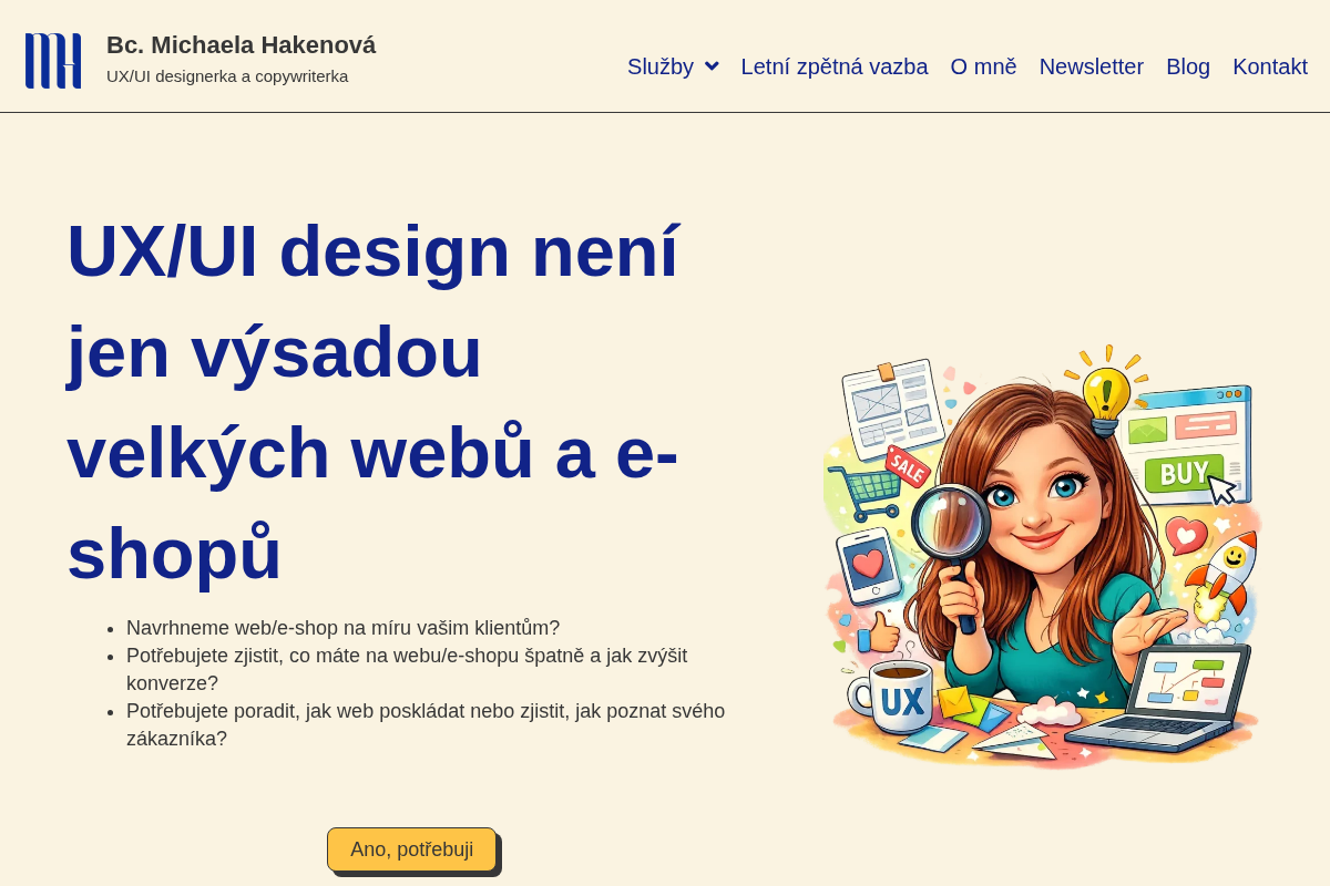Bc. Michaela Hakenová, webová konzultantka a copywriterka