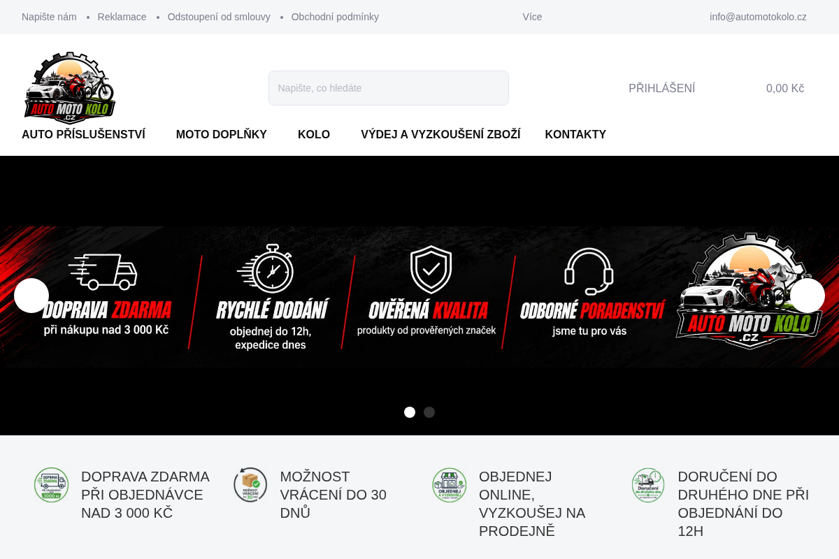 Automotokolo.cz – osobní vyzvednutí zboží a vyzkoušení