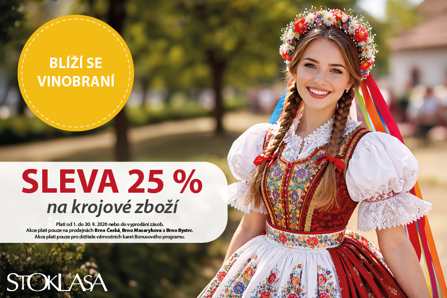25% sleva na krojové zboží