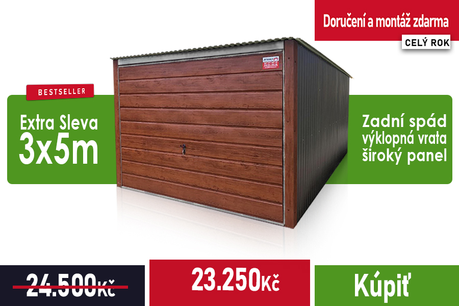 Nejprodávanější model - 3x5m - výklopná vrata