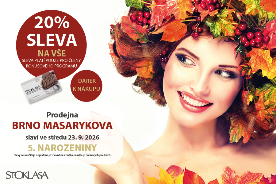 Brno Masarykova slaví 5 let - sleva 20 % a dárek