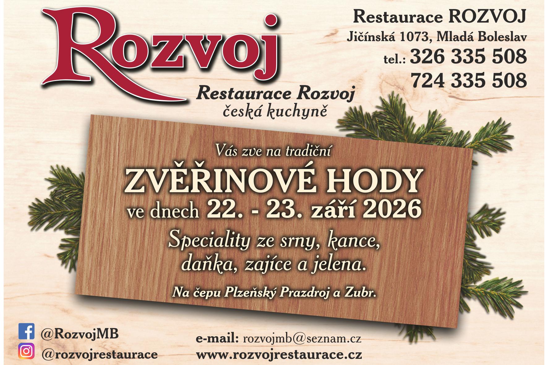 ZVĚŘINOVÉ HODY NA ROZVOJI