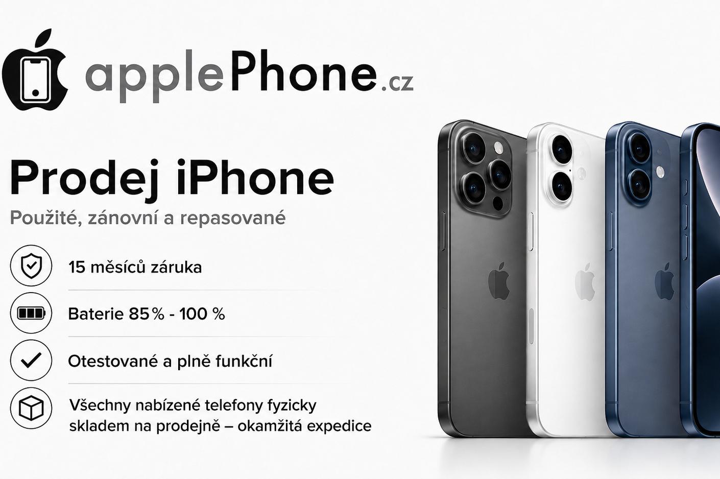 iPhone za skvělou cenu a se zárukou 15 měsíců.