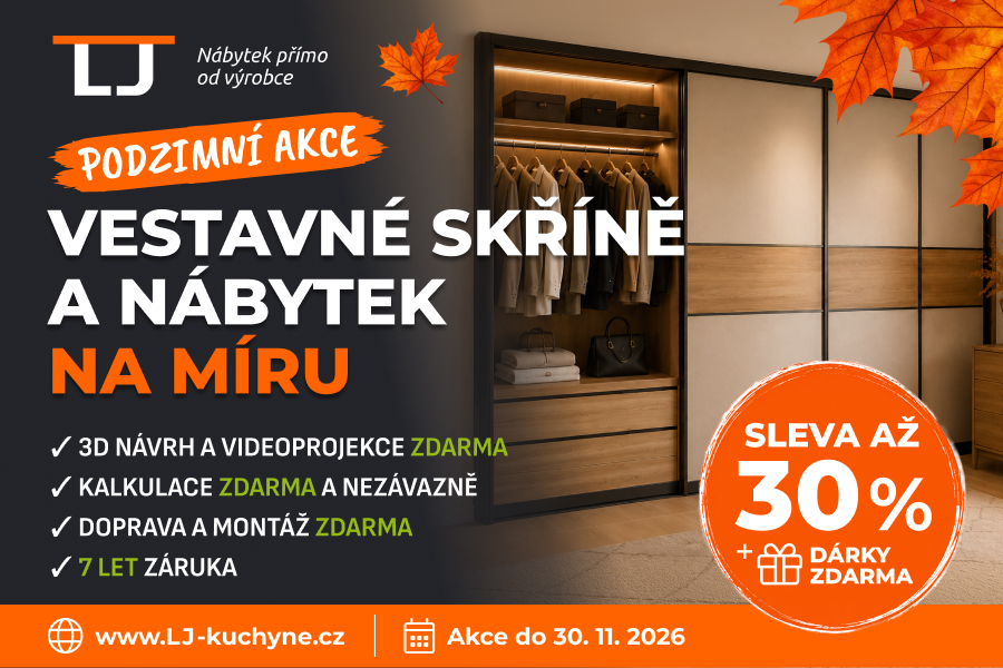 Podzimní slevy na skříně na míru až 30% !
