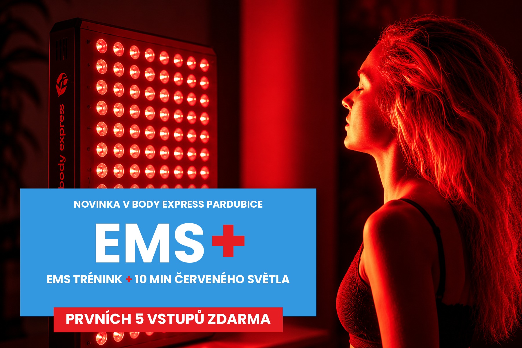 EMS+ s červeným světlem – 5 vstupů zdarma