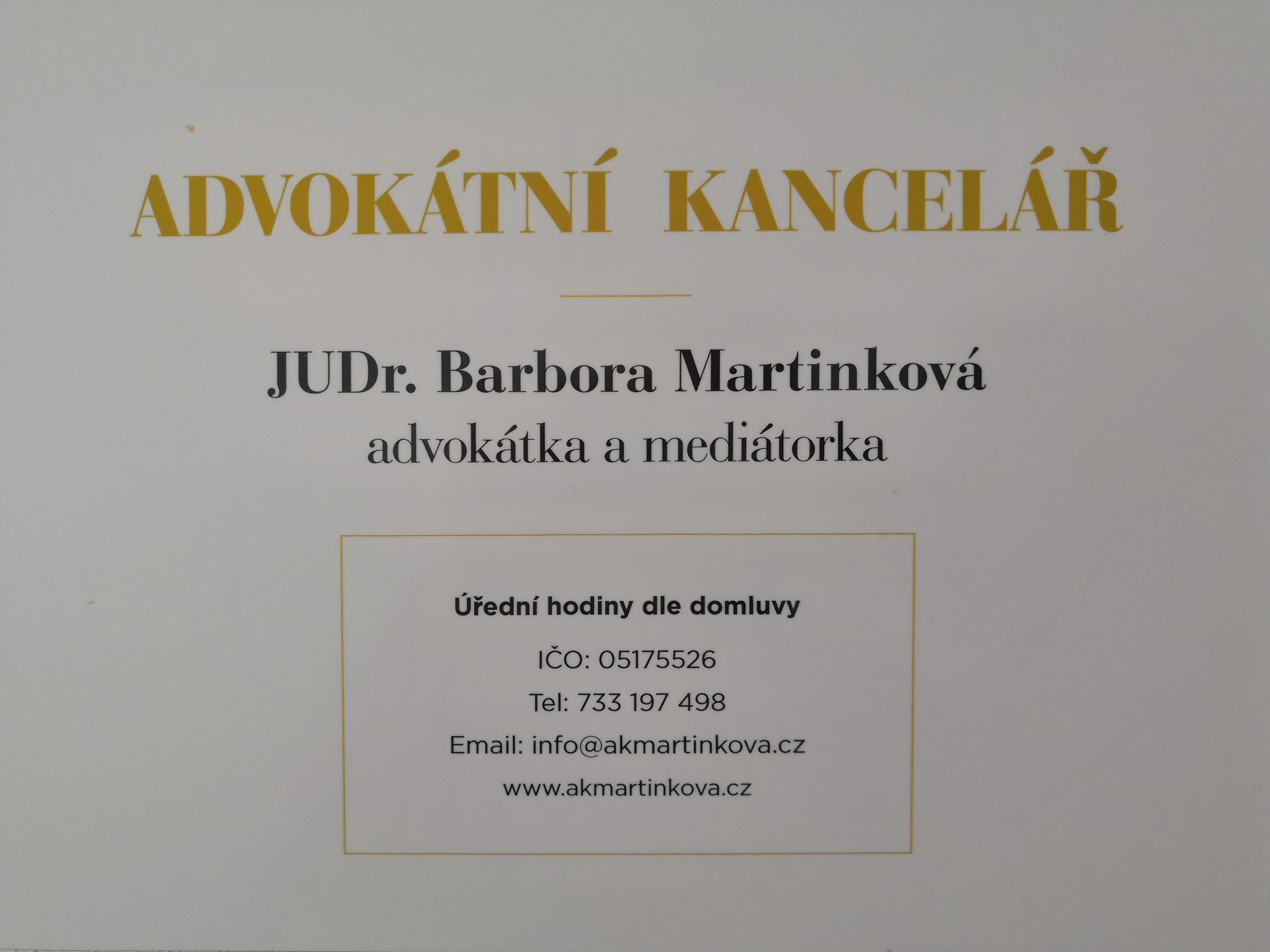 JUDr. Barbora Martinková, advokátka a mediátorka