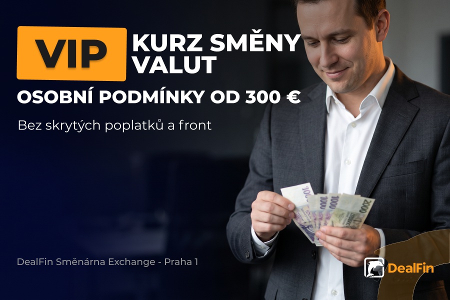 VIP kurz od 7 500 Kč / 300 EUR - bez poplatků