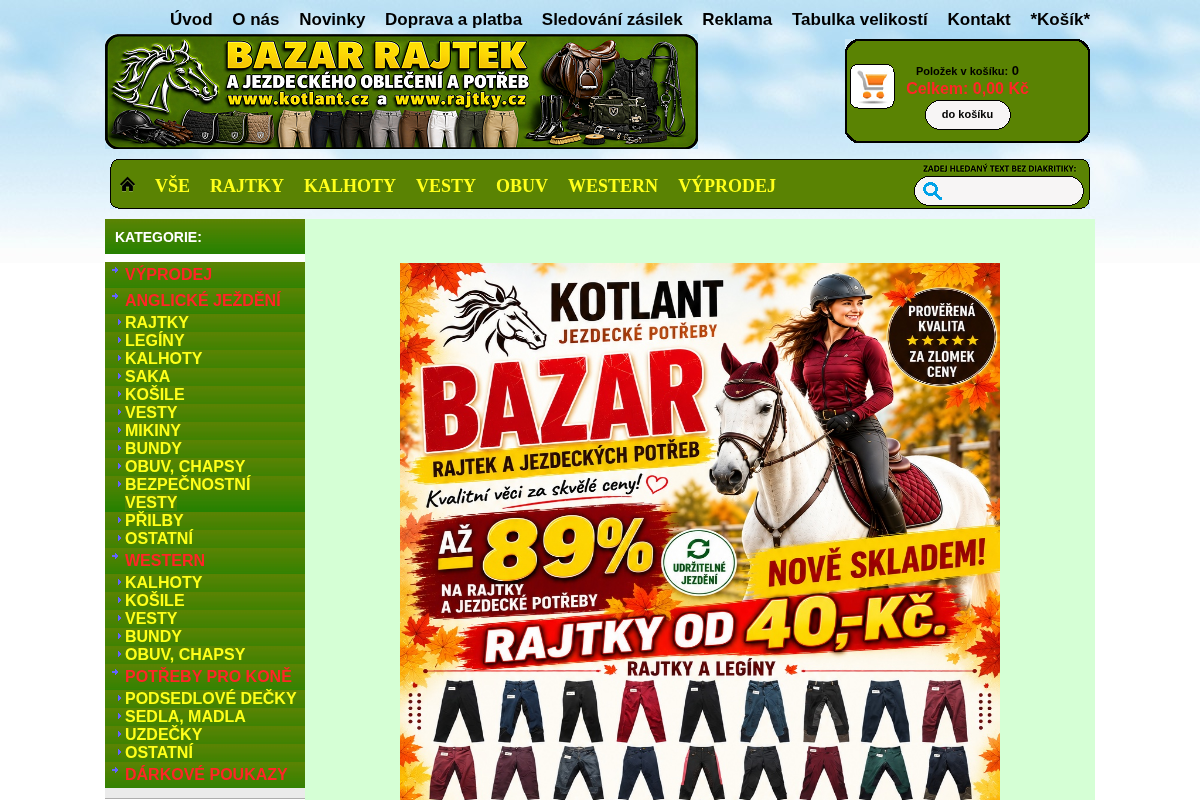 Jezdecké potřeby - Kotlant.cz