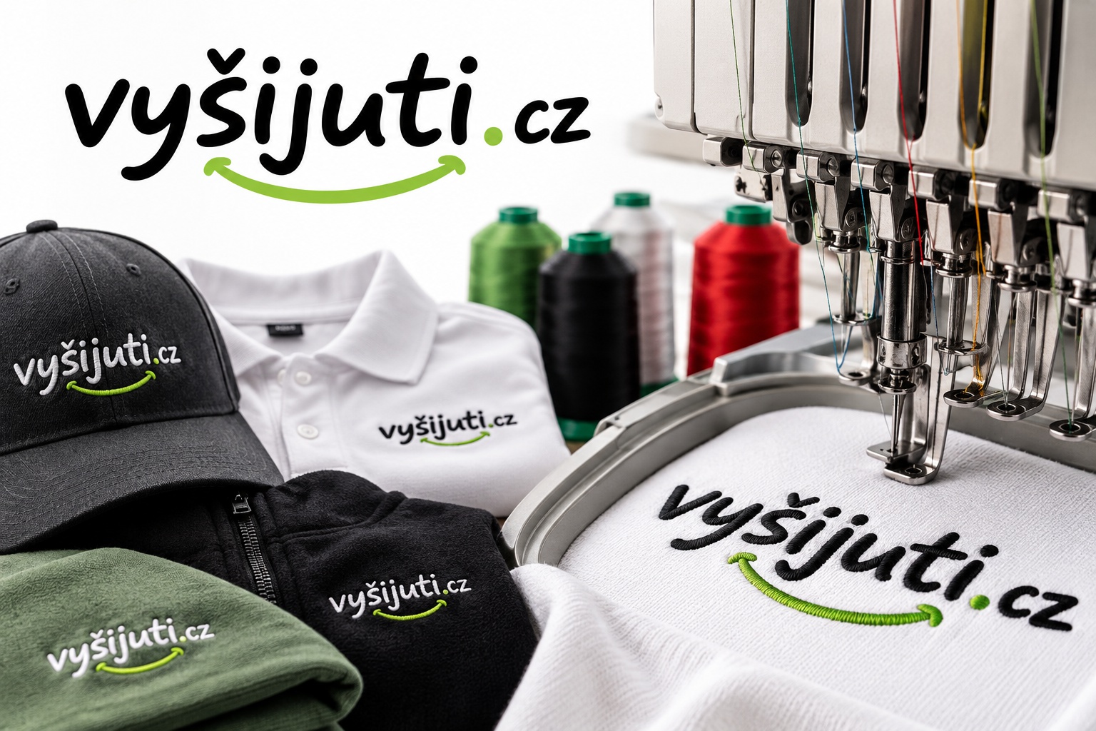 Vyšívání nápisů nebo log.