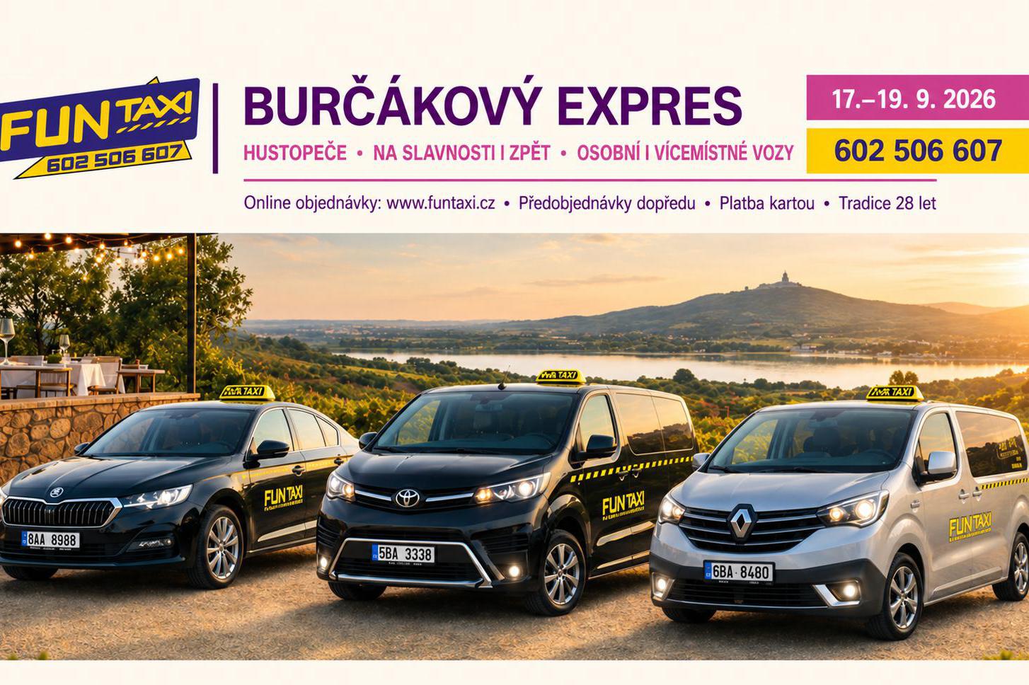 Taxi Burčákové slavnosti Hustopeče