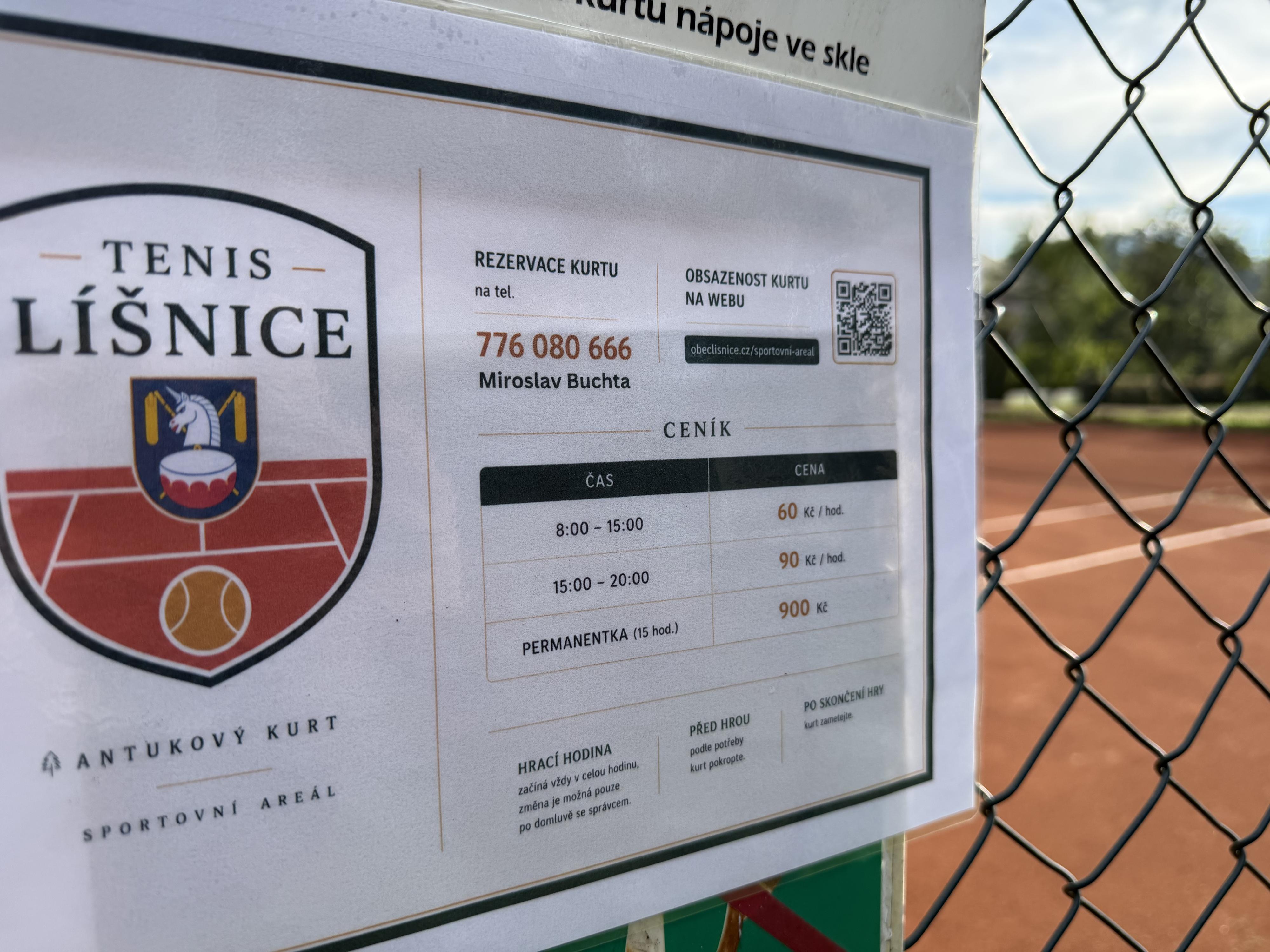 Tenis Líšnice – Antukový kurt foto 2