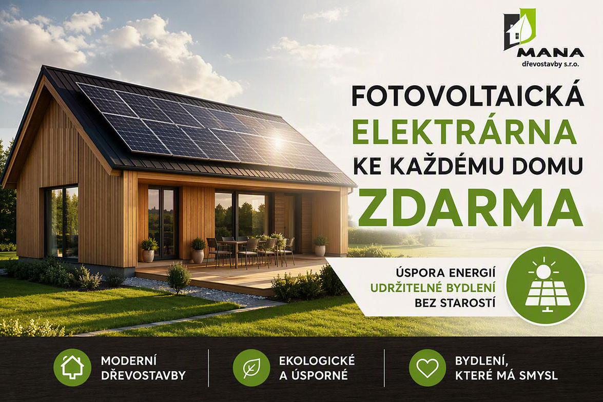 Fotovoltaická elektrárna v ceně domu.