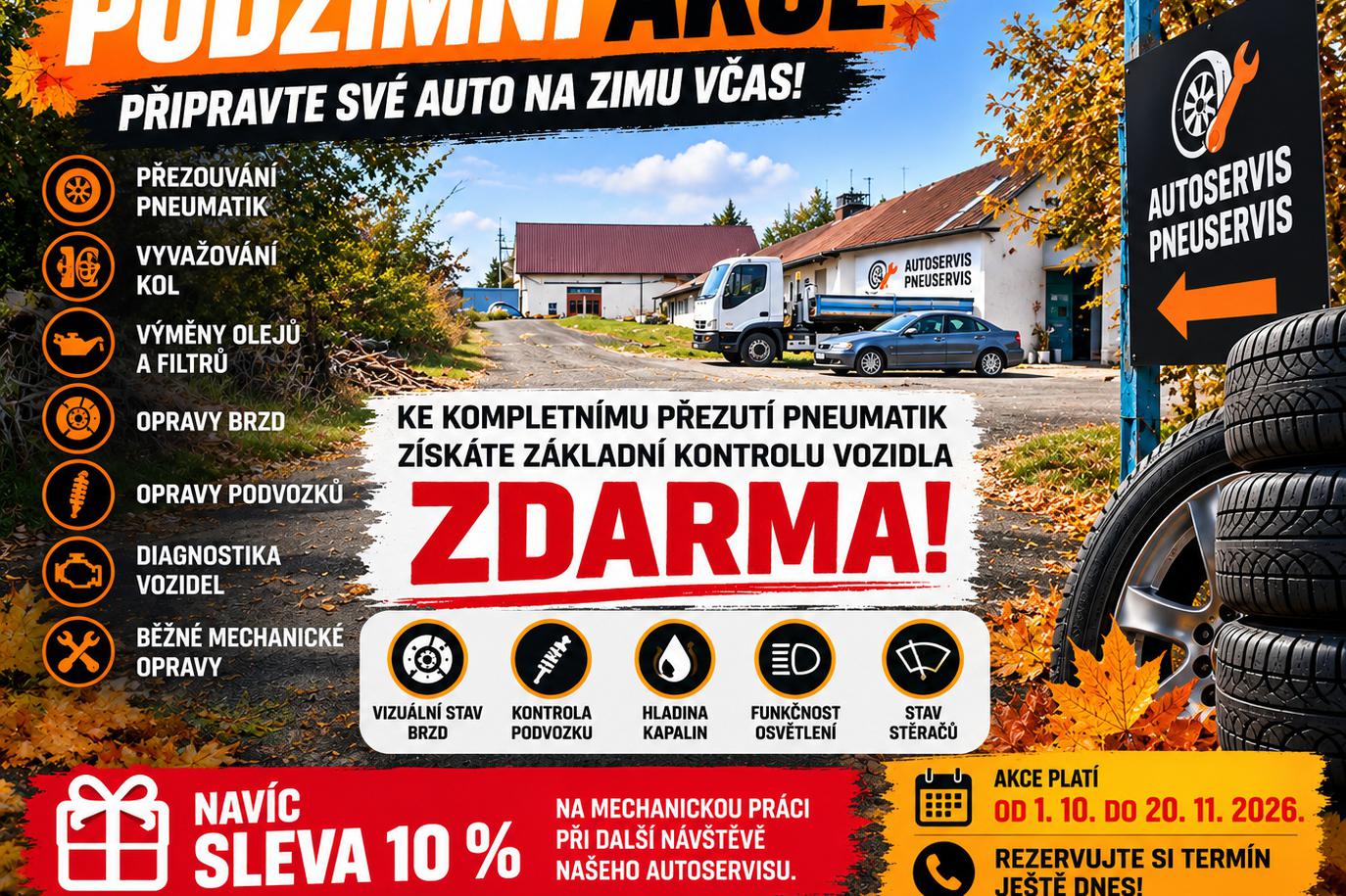 PODZIMNÍ AKCE – PŘEZUTÍ PNEUMATIK 2026