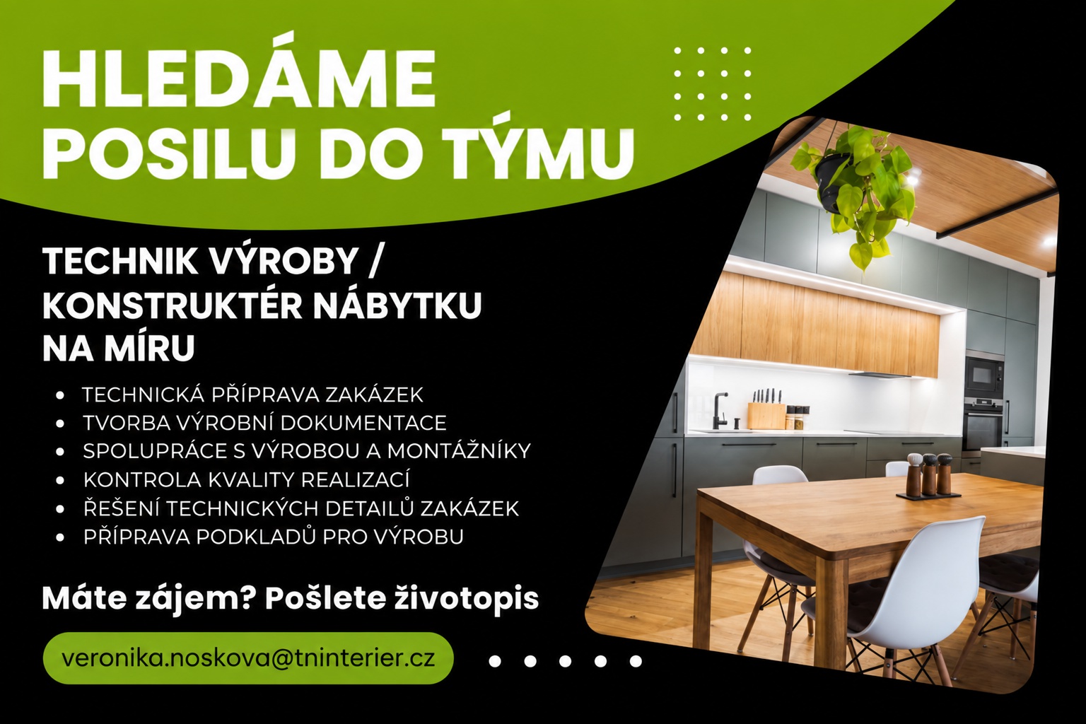 Hledáme technika výroby / konstruktéra