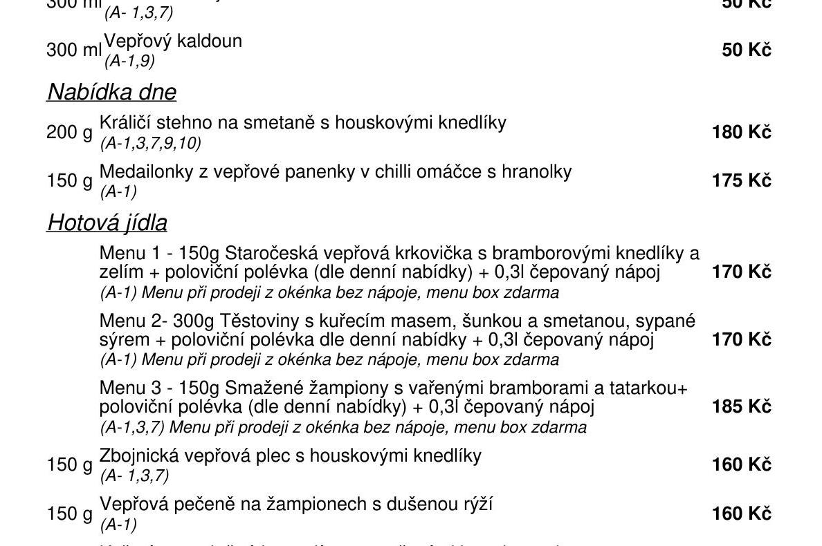 Jídelní nabídka  21.9. 2026