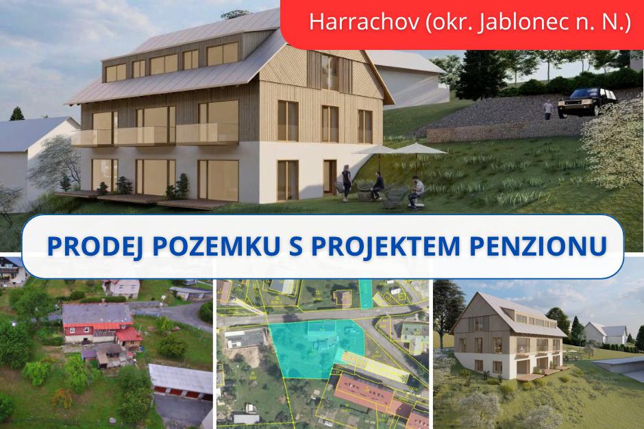 PRODEJ POZEMKU -  s projektem penzionu
