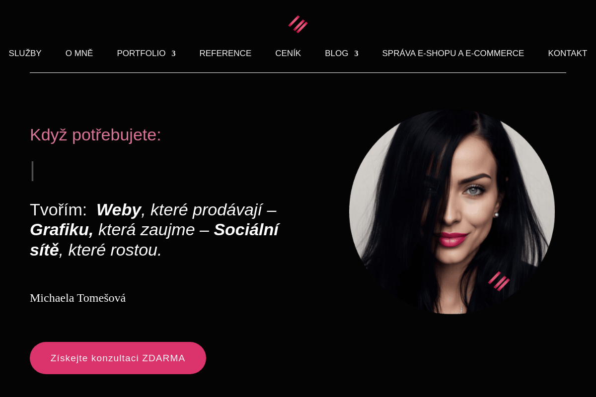 Ing. Michaela Tomešová - weby - sítě - grafika