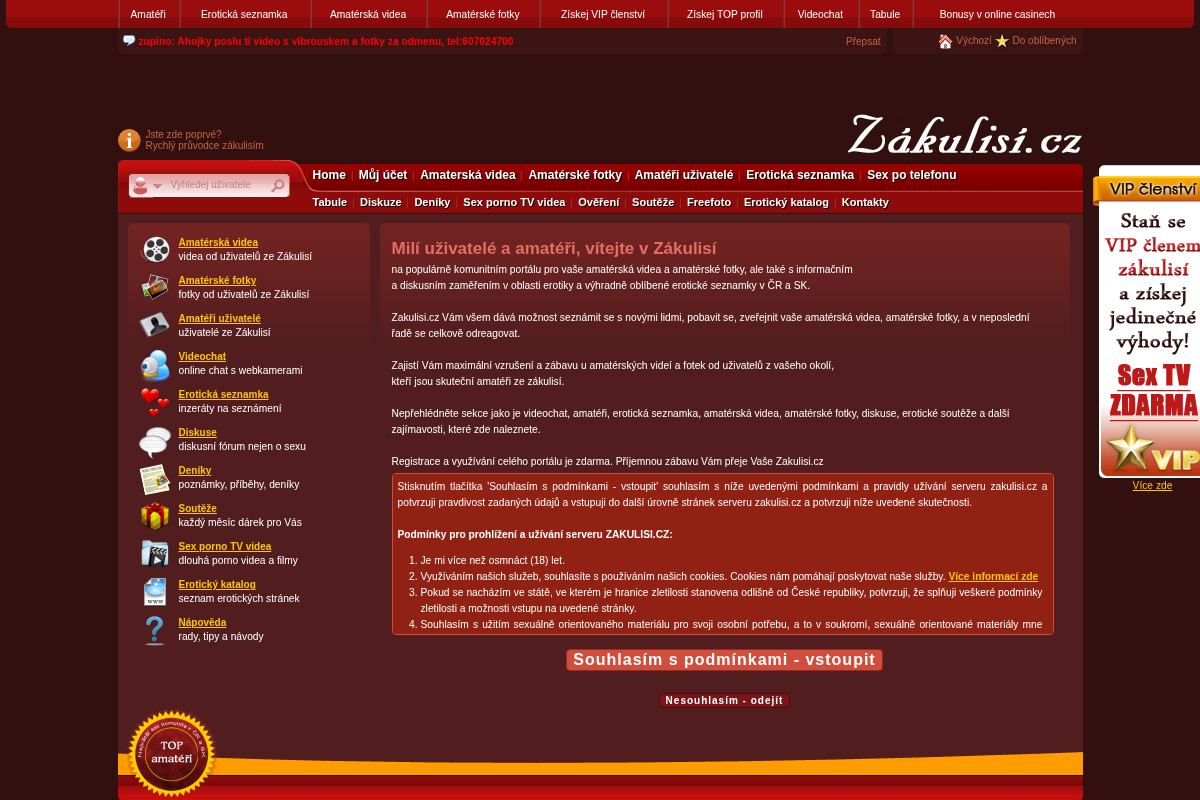 Zákulisí.cz - Amatérská videa a fotky, seznamka, videochat