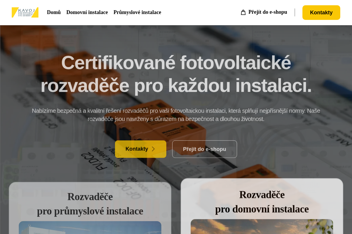 KAVOJ Fotovoltaické rozvaděče