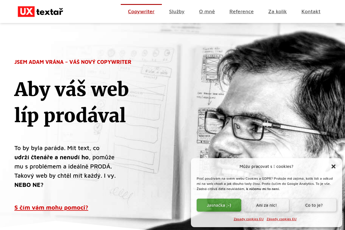 UX textař Adam Vrána – copywriting, tvorba webu, marketing