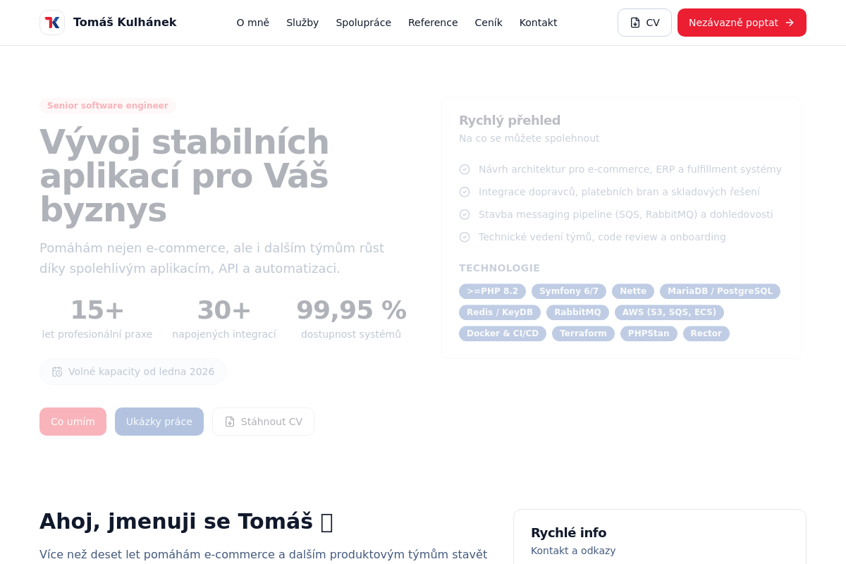 Web Developer Tomáš Kulhánek