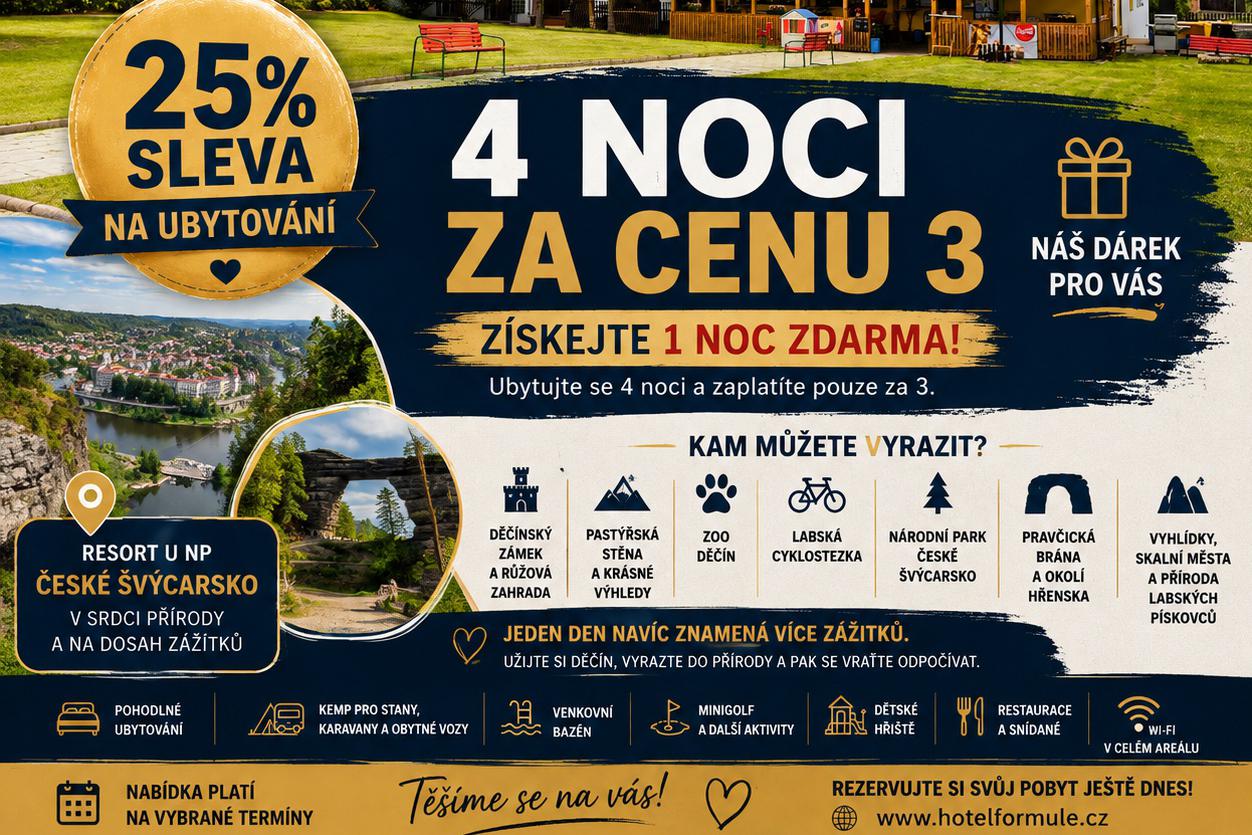 Podzimní nabídka 3 + 1 noc ZDARMA. 25 let s námi!