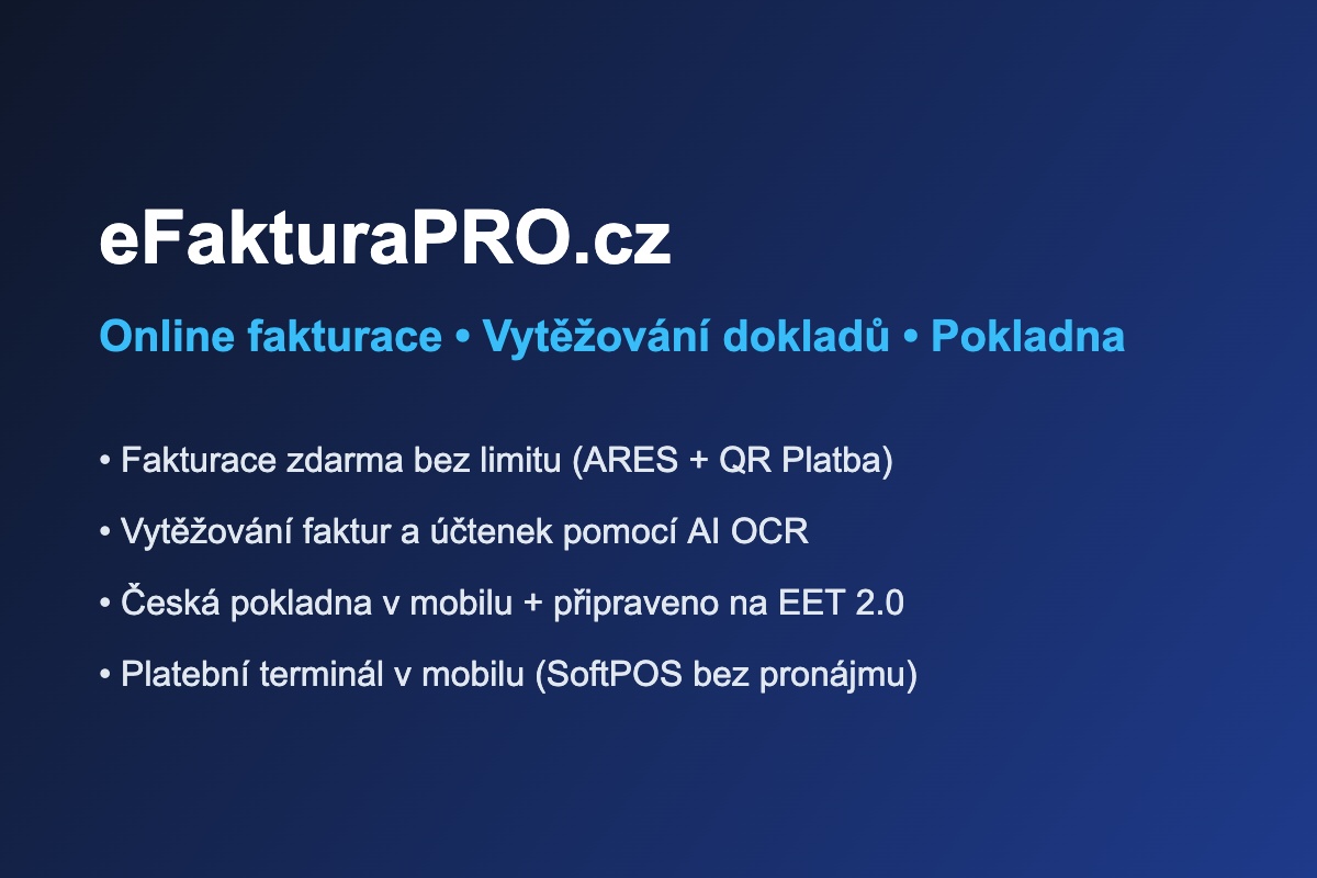 Online fakturace, vytěžování dokladů a pokladna