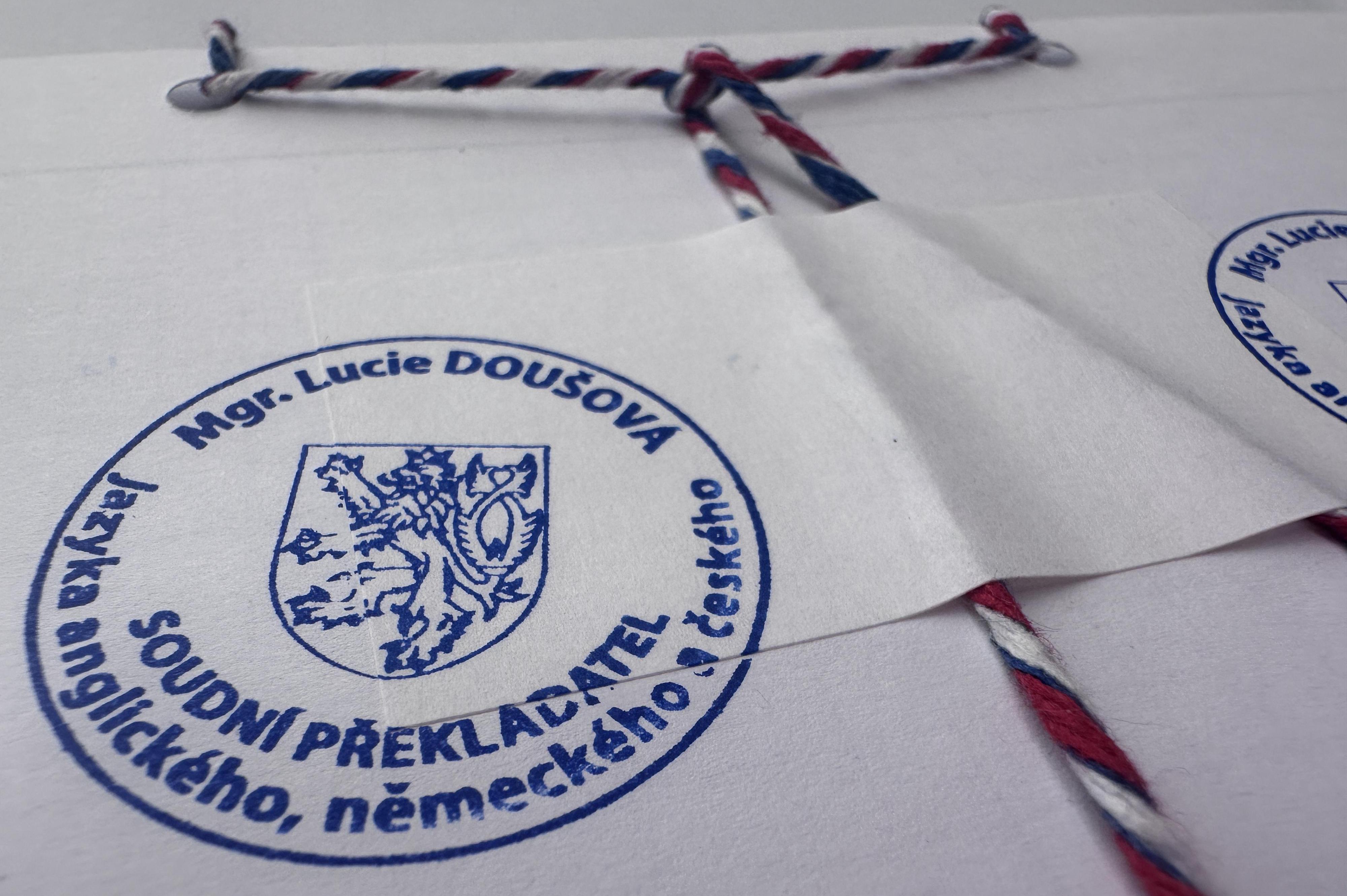 Soudní překlady a tlumočení (angličtina, němčina) - Mgr. Lucie Doušová - Překlady s razítkem