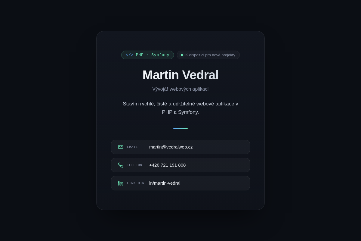 Bc. Martin Vedral - VedralWeb.cz