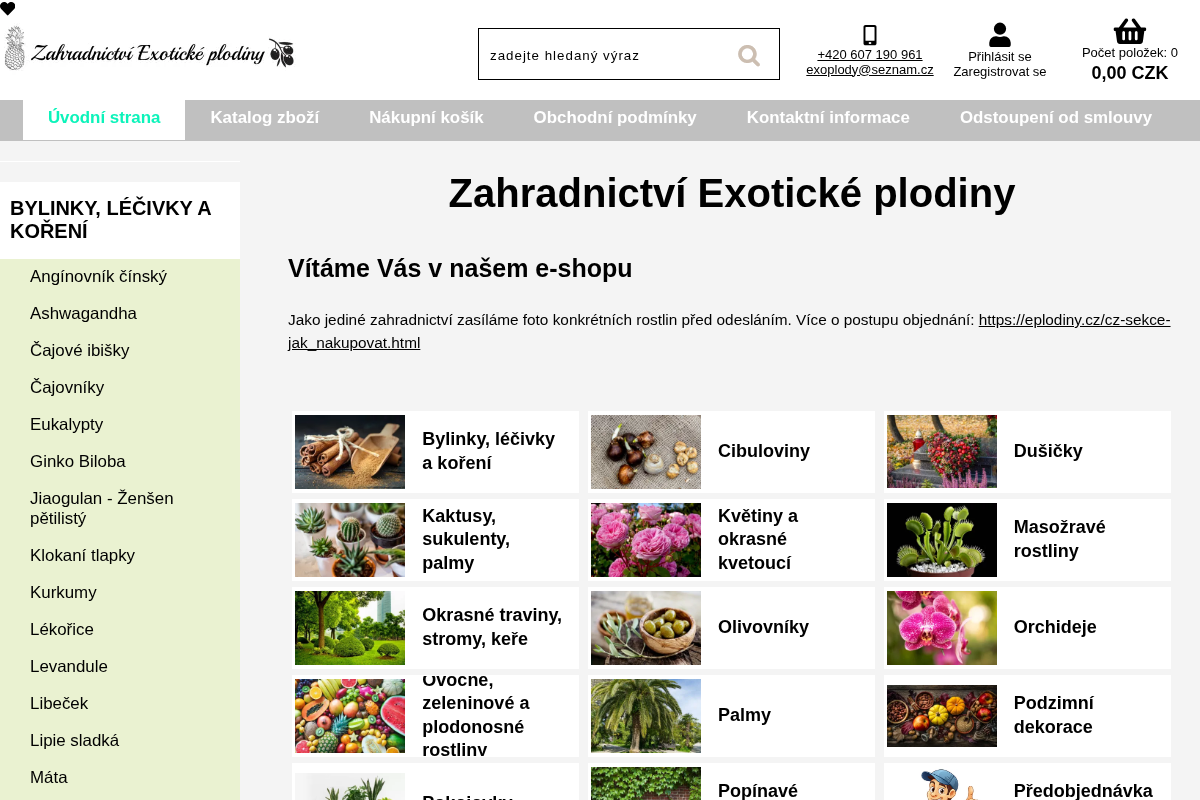 Zahradnictví Exotické plodiny