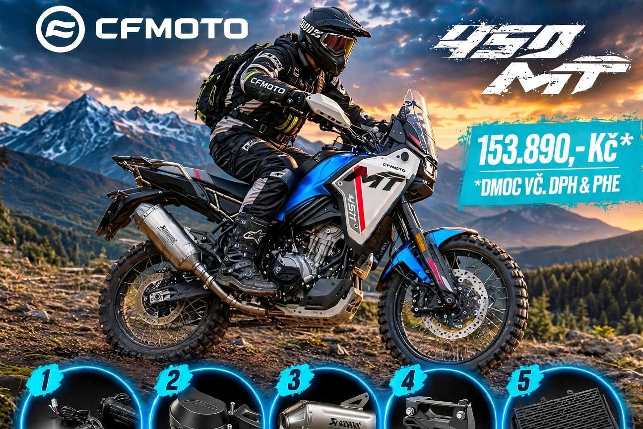 Akrapovič k motorce zdarma  CFMOTO 450MT-R E5+