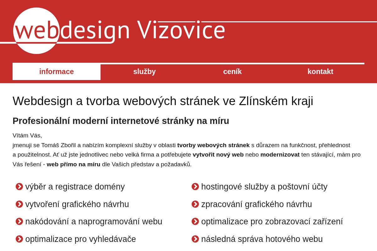 Webdesign Vizovice