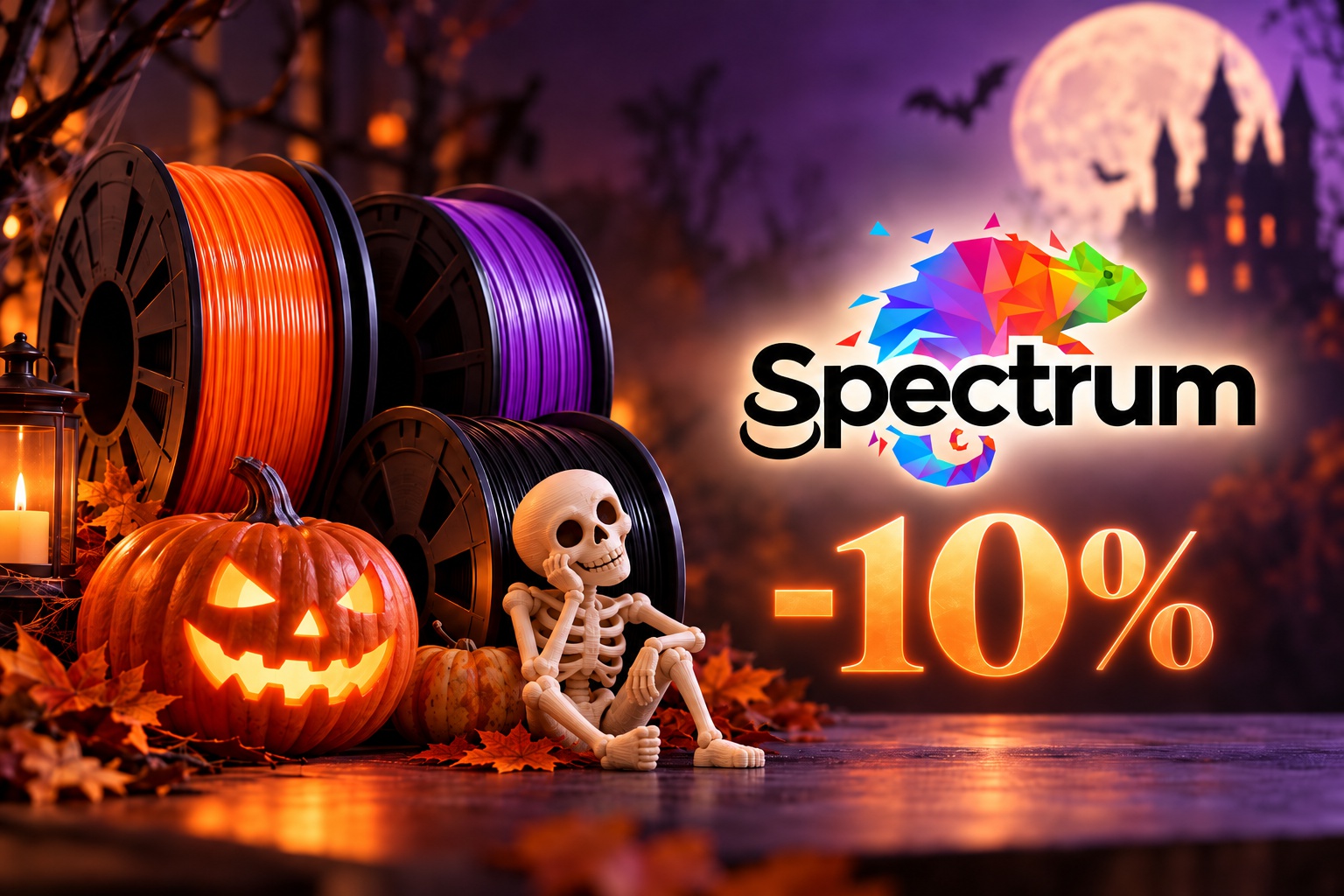 Halloweenská 10% sleva na filamenty Spectrum