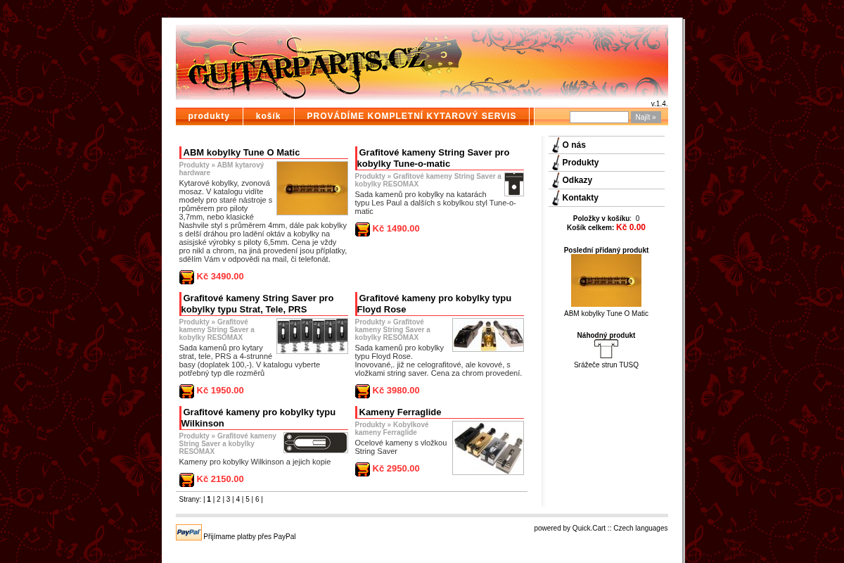 Hudební nástroje Košař - Guitarparts.cz