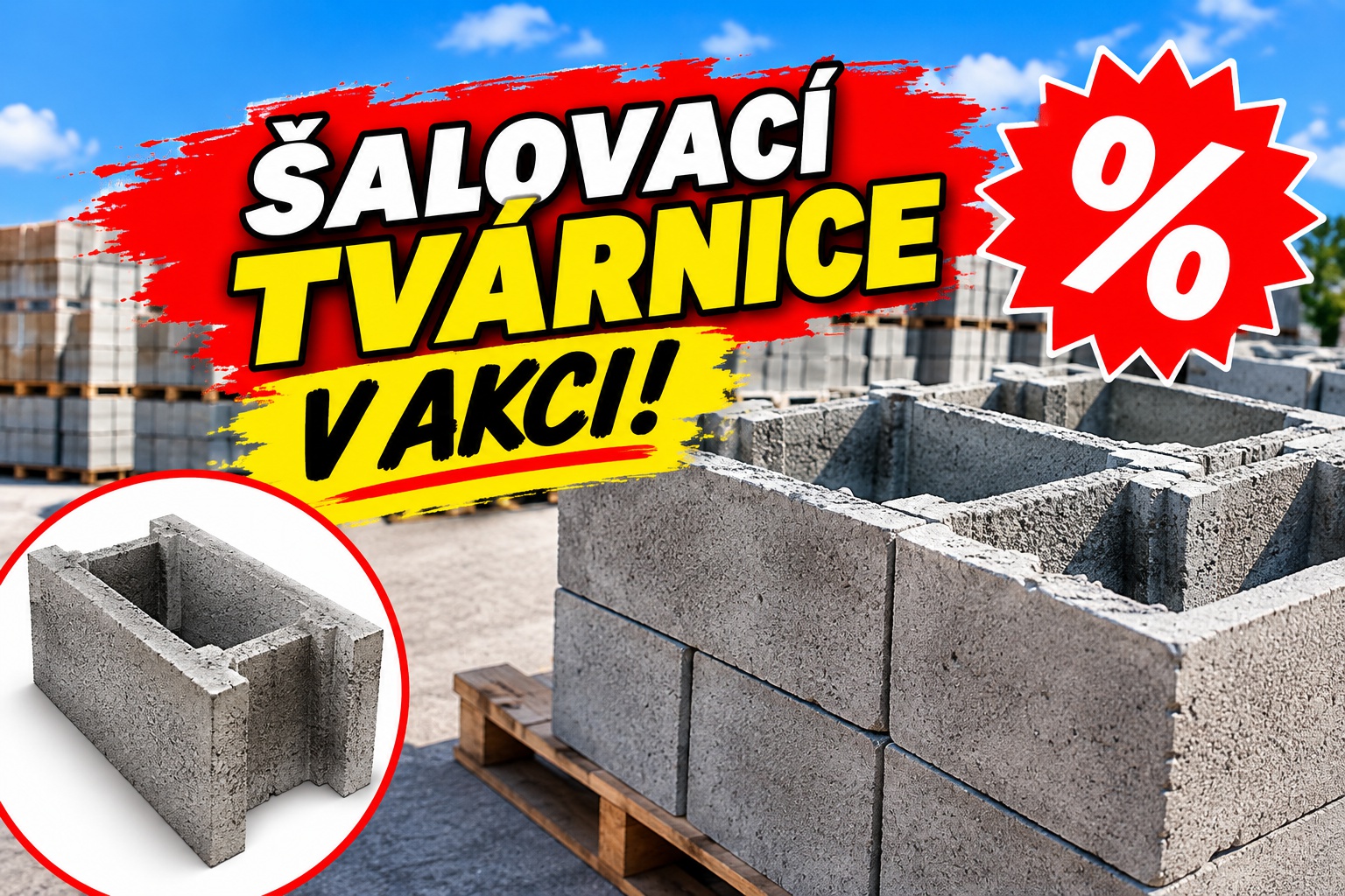 Akce na šalovací tvárnice a ztracené bednění v ČR