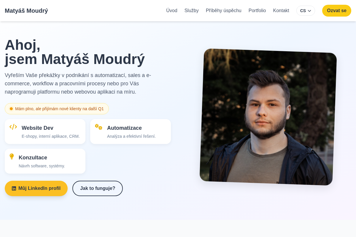 Matyáš Moudrý - Programátor