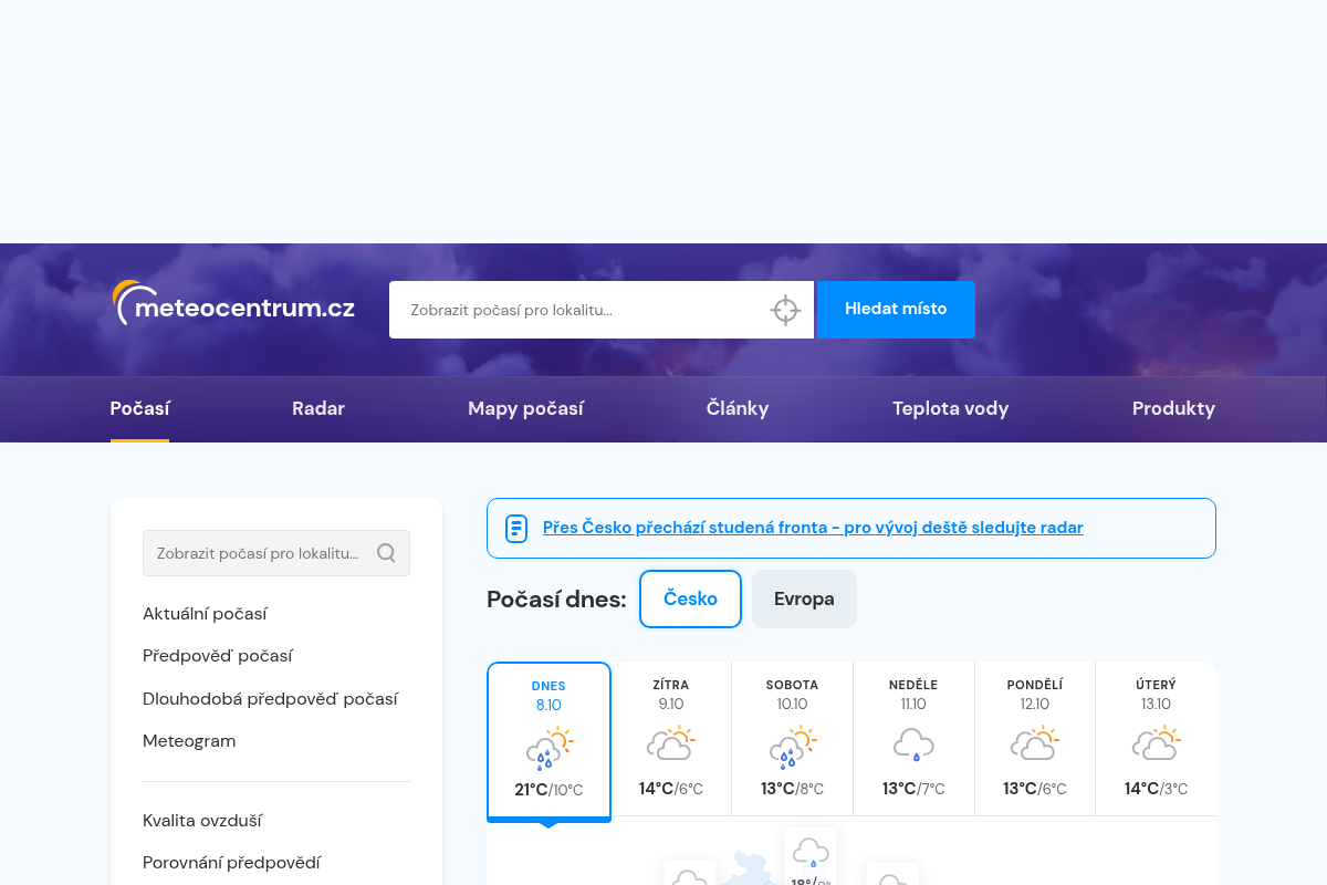 Počasí Meteocentrum