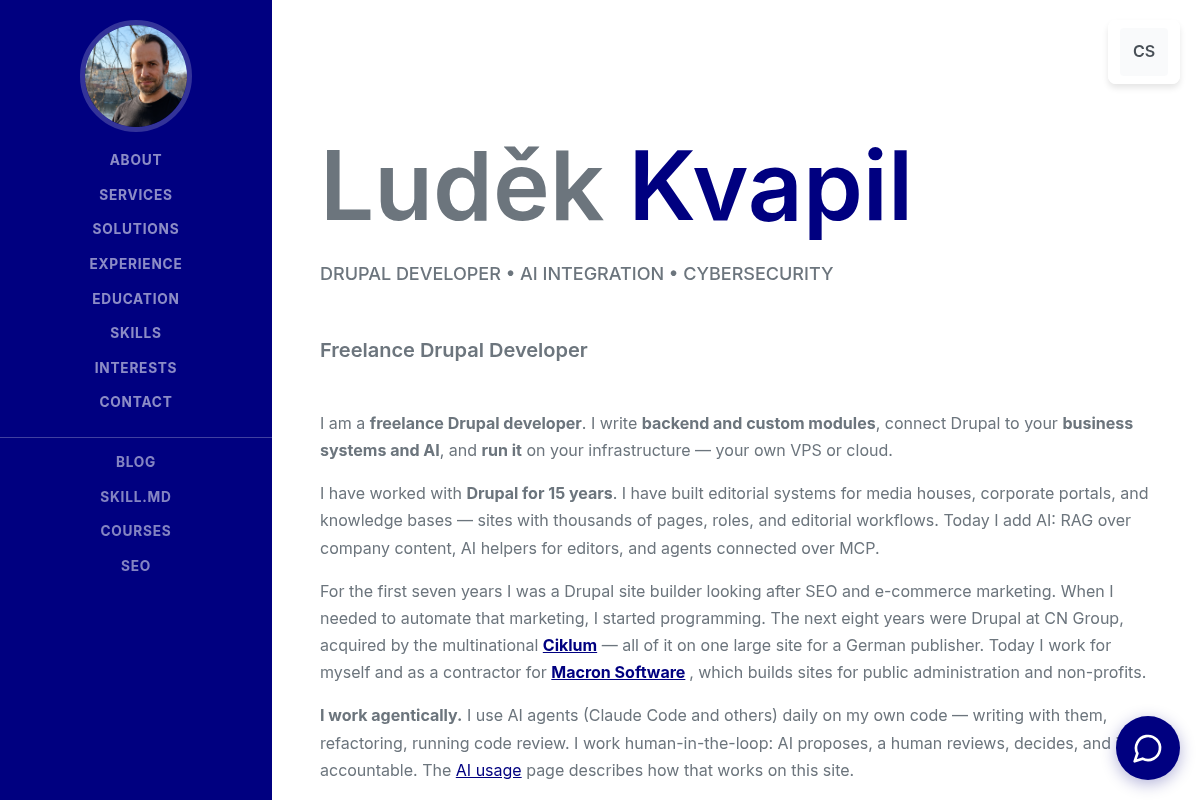 Drupal & AI solutions & security Luděk Kvapil
