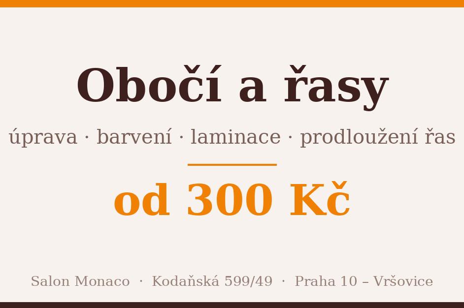 Úprava obočí a prodloužení řas