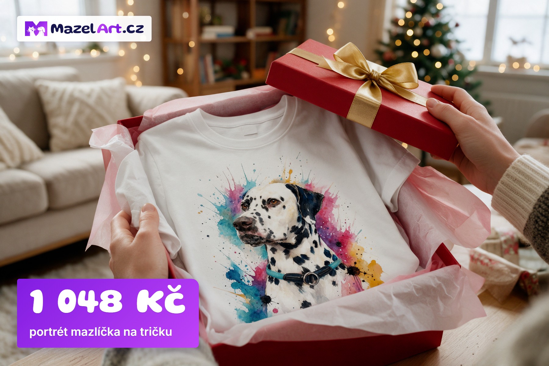 Portrét mazlíčka na tričku za 1 048 Kč