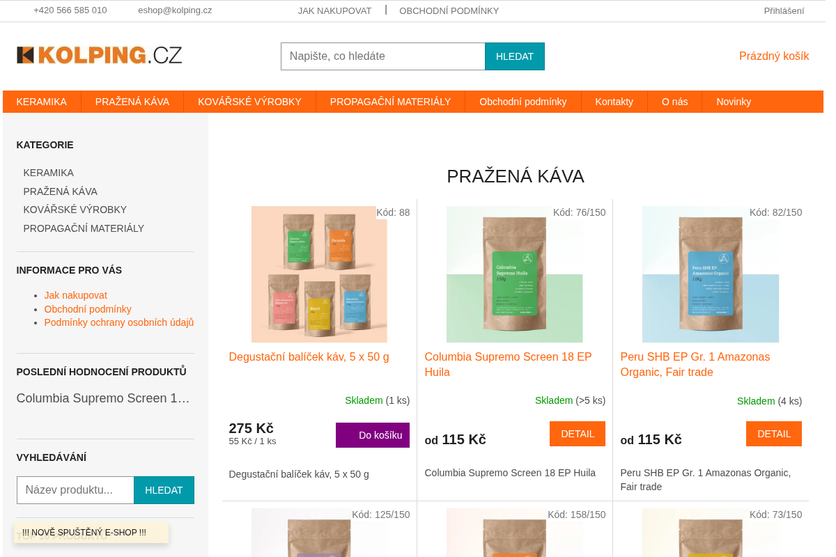 Pražírna kávy TK Sejřek – prodej a eshop kávy