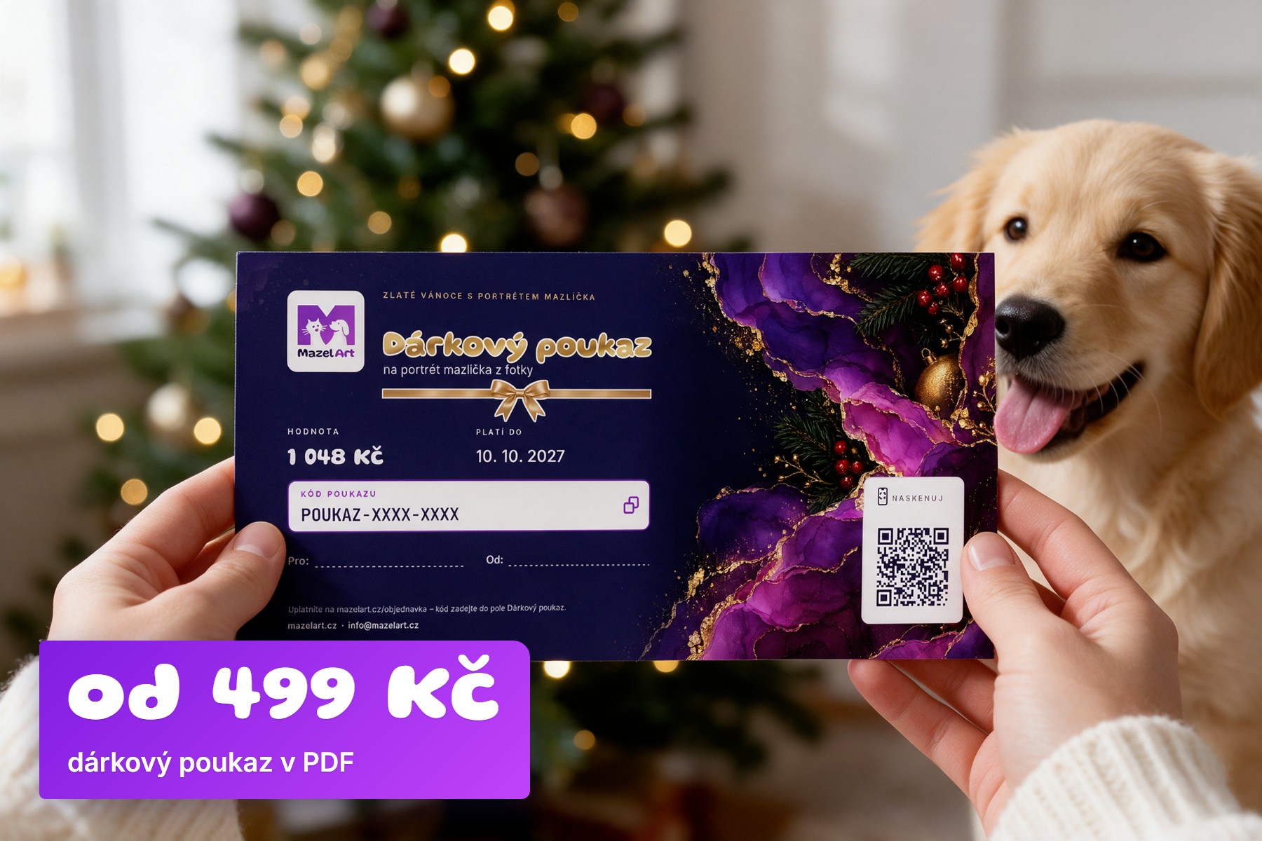Dárkový poukaz na portrét mazlíčka od 499 Kč