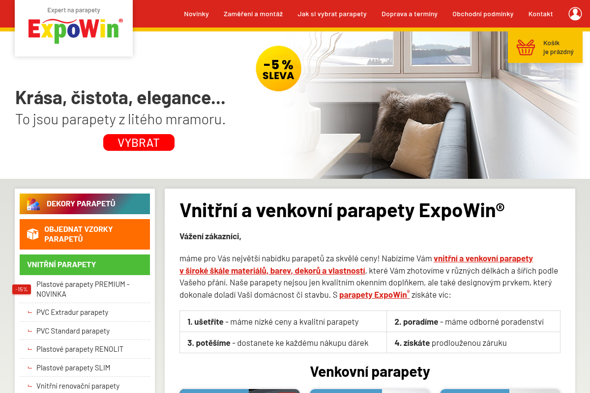 Nejlevnejsi-parapety.cz