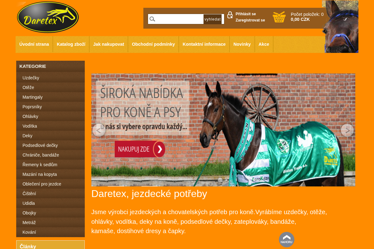 DARETEX, jezdecké potřeby