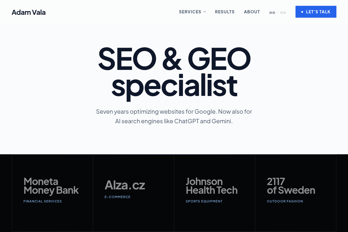 Adam Vala - SEO specialista a konzultant
