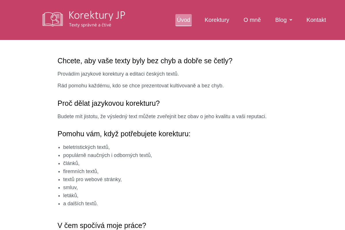 Korektury JP