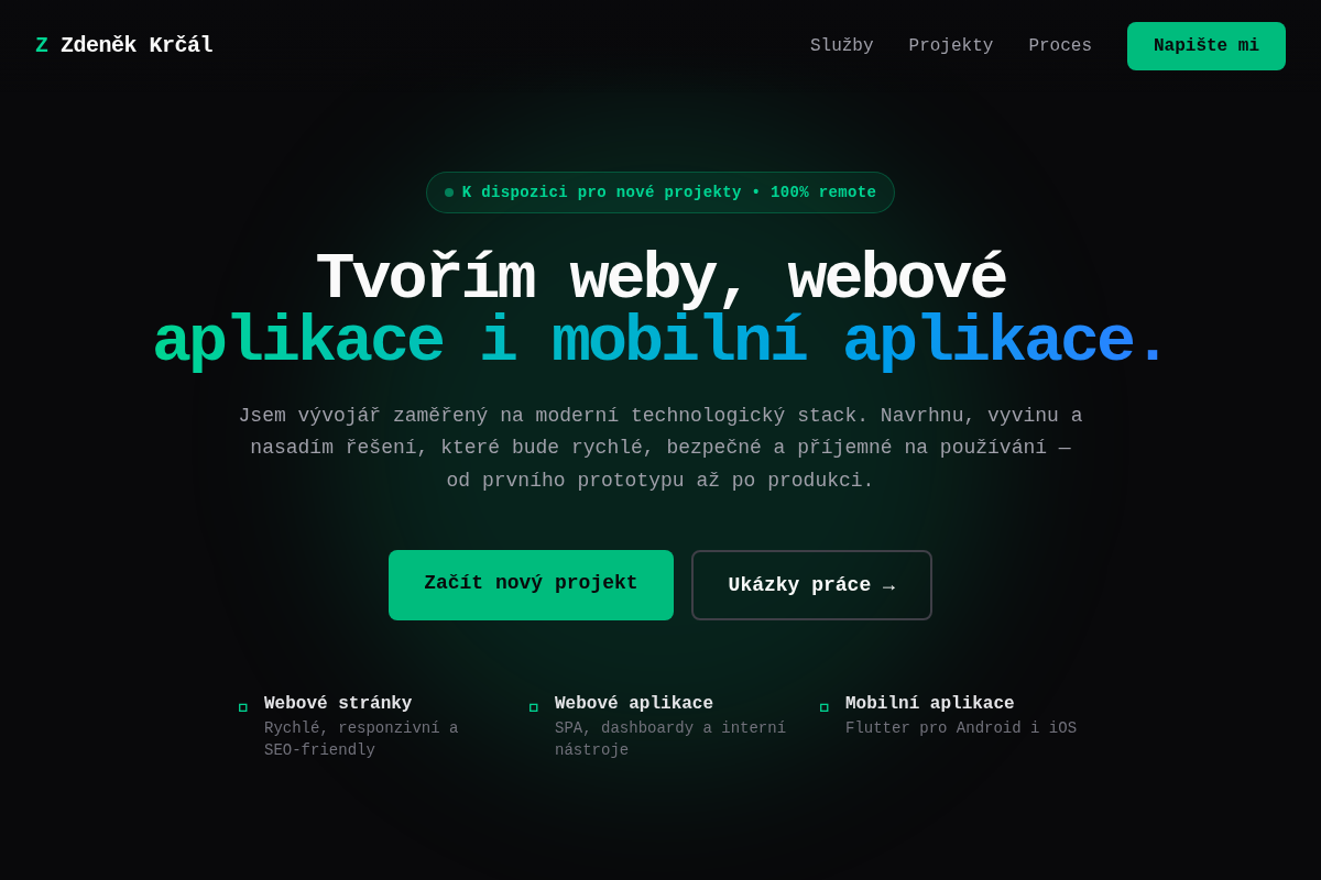 Zdeněk Krčál - tvorba webů a aplikací